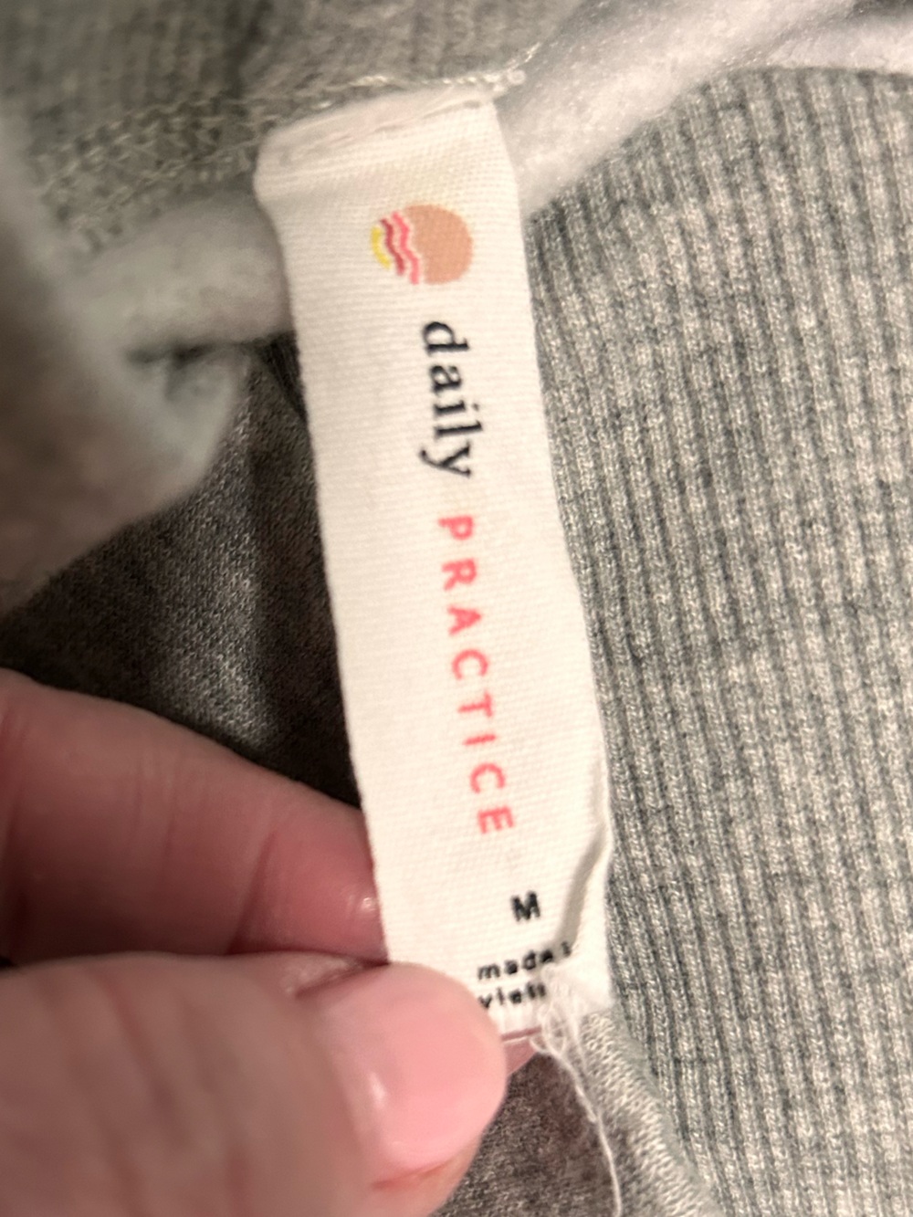 Daily Practice by Anthropologie Long-Sleeve Funnel Neck Sweatshirt Grey Medium - Picture 7 of 10